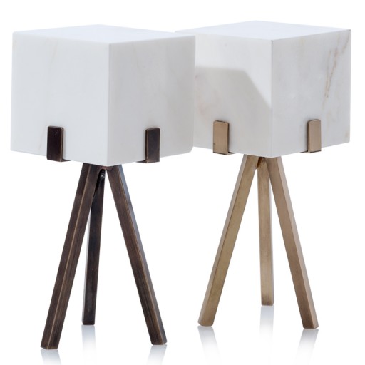 Marble and solid bronze table lamps
