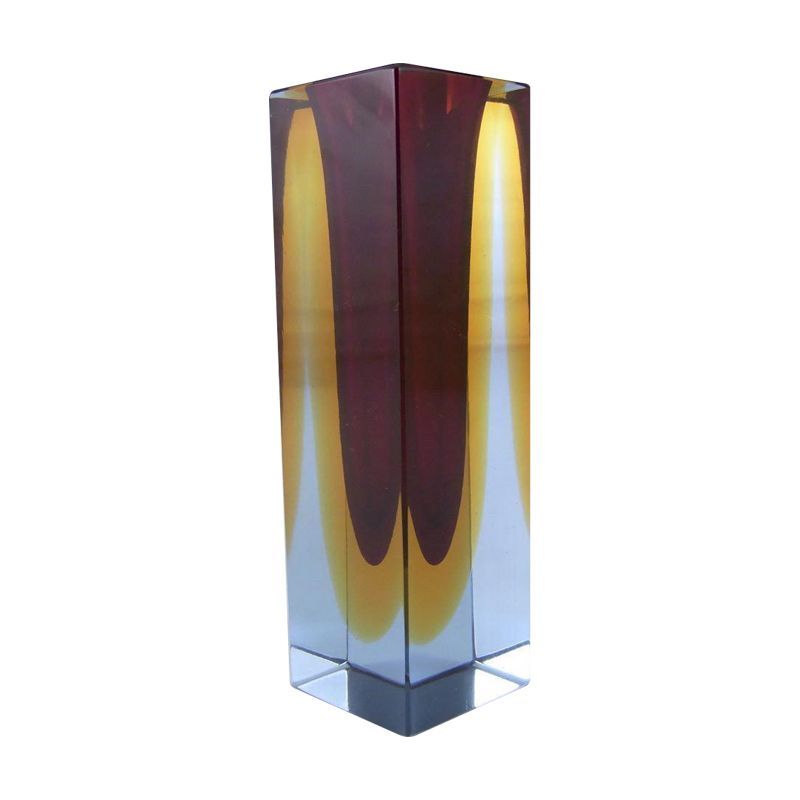 Murano faceted sommerso glass vase